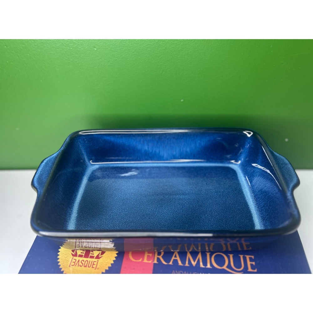 Basque Ceramique Andalusian Blue Stoneware 13 inch Rectangular Baker AB002 - Picture 5 of 8